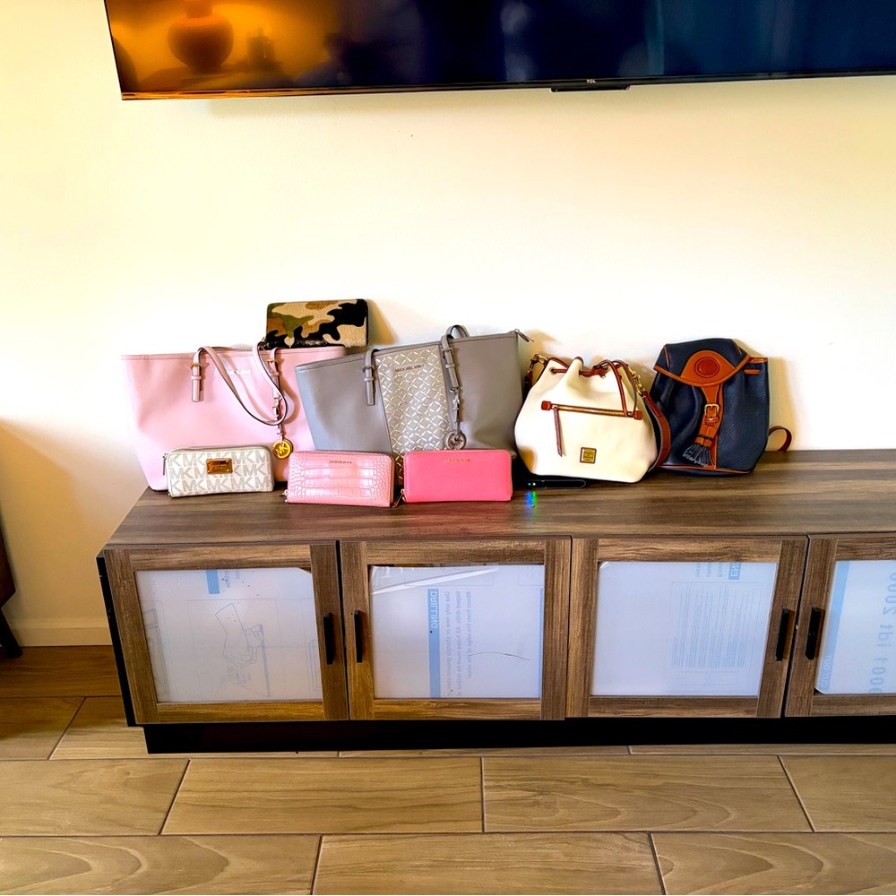 Bundle of Michael Kors totes, Dooney & Bourke and MK wallets